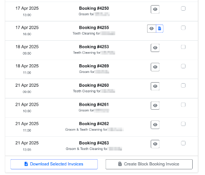 Block Invoicing