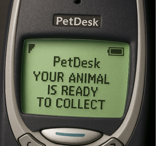 SMS animal collection reminder messages